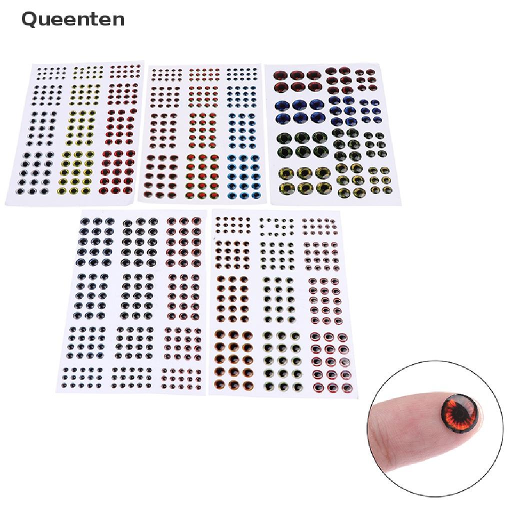 Queenten 183pcs Fish Eye 0.39&quot; 3D 4D 5D Holographic Lure Fish Eyes Fly Tying Jigs Crafts  QT