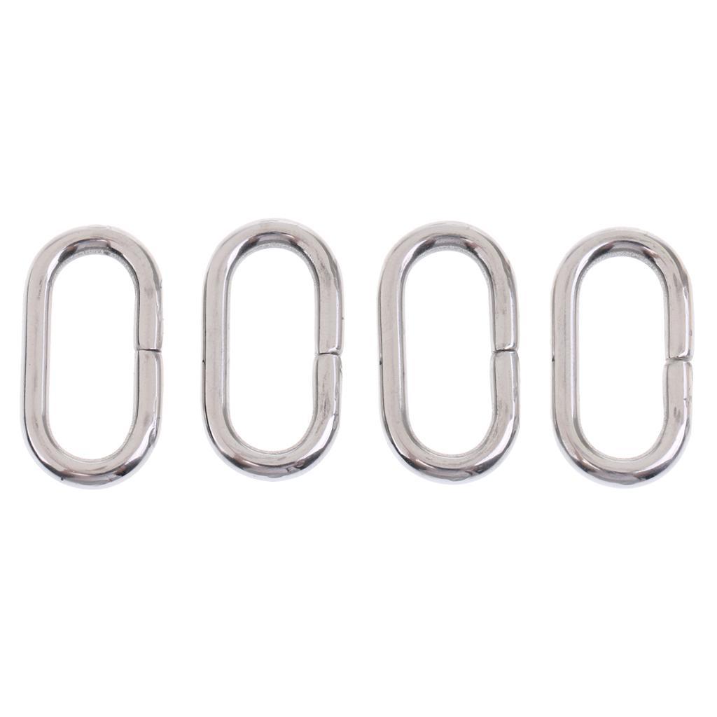 4 Piece  Stainless Steel Rings Nylon  Strap Belt Buckle