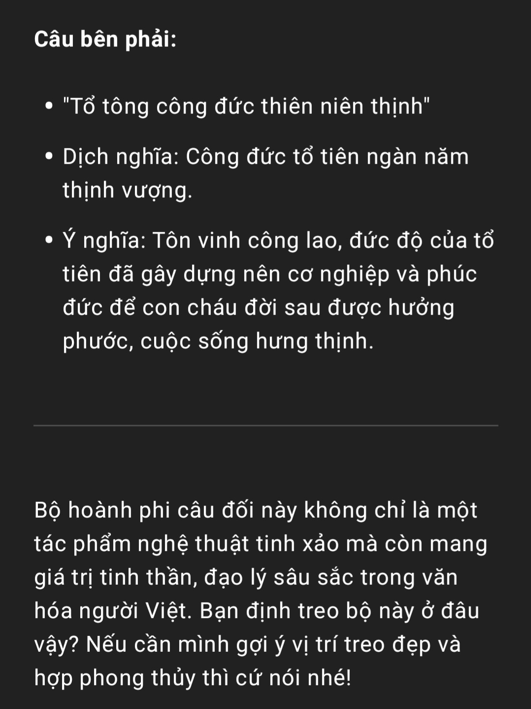 Bộ hoành phi câu đối bằng gỗ hương sơn pu giả cổ đẹp long lanh