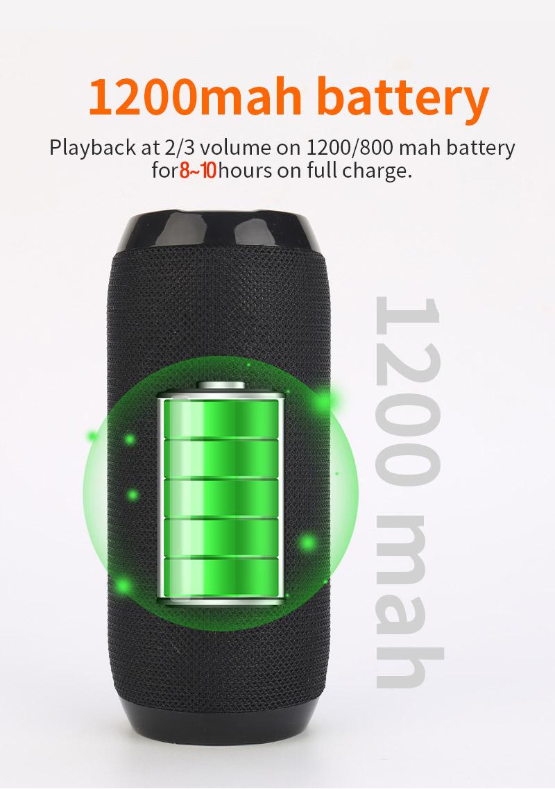 Loa di động chống thấm nước tương thích Bluetooth Loa cột âm thanh siêu trầm Hệ thống trung tâm âm nhạc Loa AUX Đài FM Color: red blue Set Type: 1200mAh