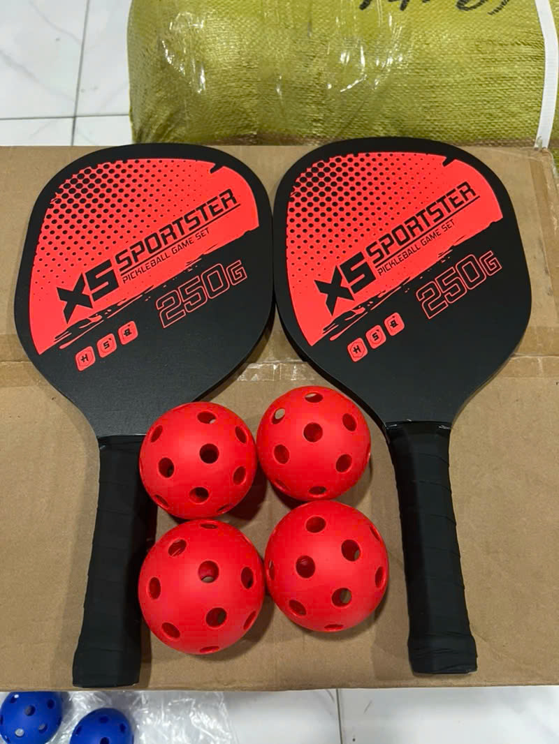Bộ 2 Vợt Pickleball Sợi Cao Cấp + Kèm Túi Chống Sốc Và 4 Bóng