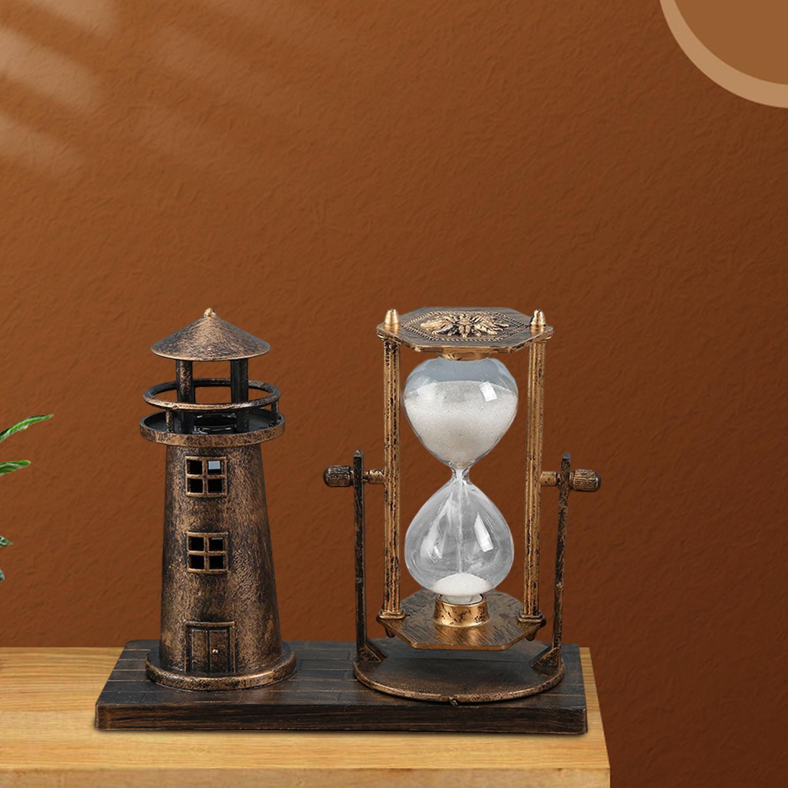 European Retro Style Lighthouse Hourglass Sand Timer for Desk New Year Gift