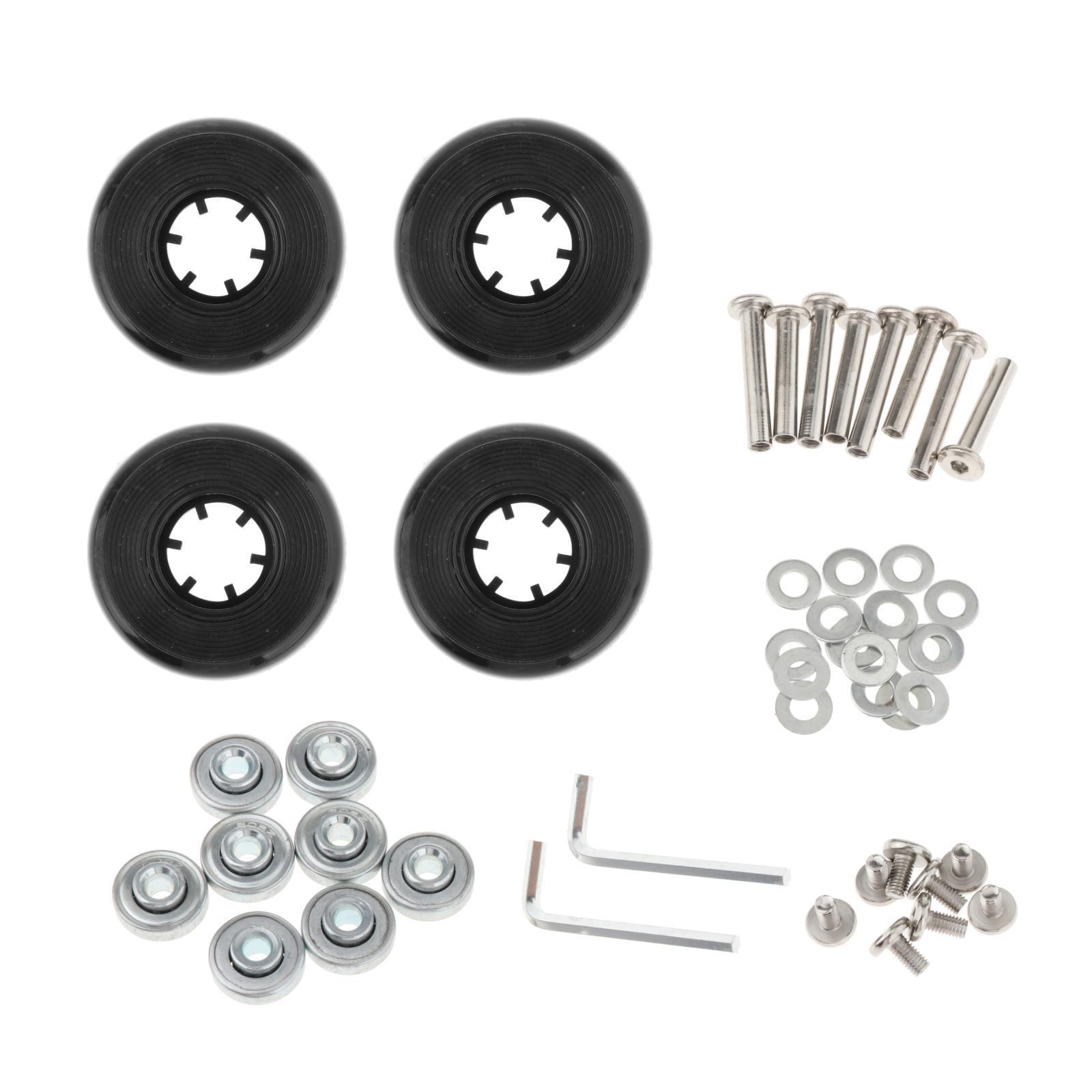 4x Replacement Suitcase Wheels PU Metal Swivel Caster Wheels Repair Set Easy Installation ,Axles Mute Luggage Suitcase Replacement Wheels Set
