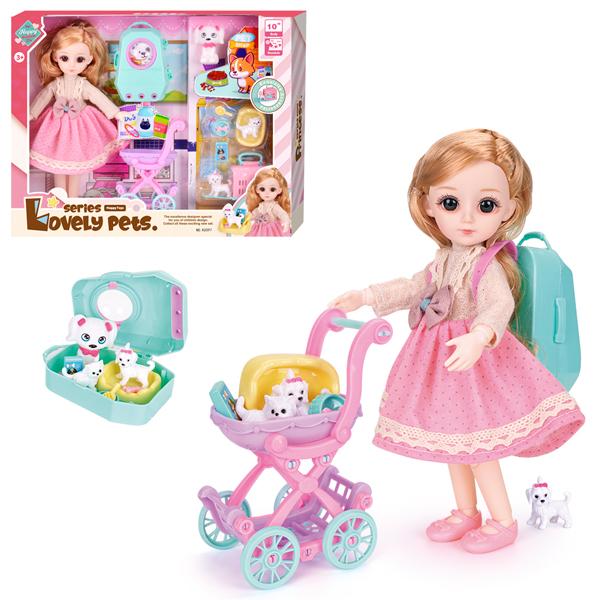 Bộ Đồ Chơi Búp Bê Kèm Xe Đẩy Thú Cưng - Sweet Heart K0097