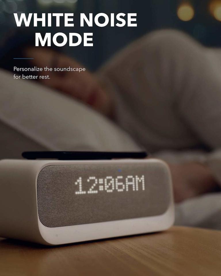 Loa bluetooth SOUNDCORE Wakey (by Anker) 10W kiêm Sạc nhanh không dây và Đồng hồ báo thức - A3300