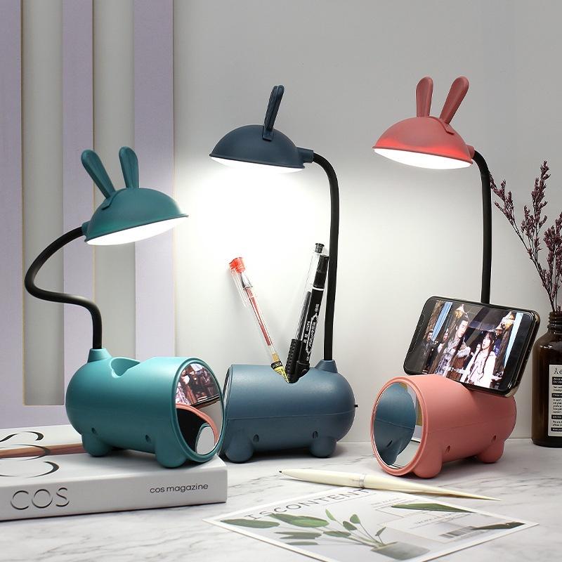 Đèn LED Tích Điện Để Bàn Kèm Gương Trang Điểm FY004 SIÊU CUTE