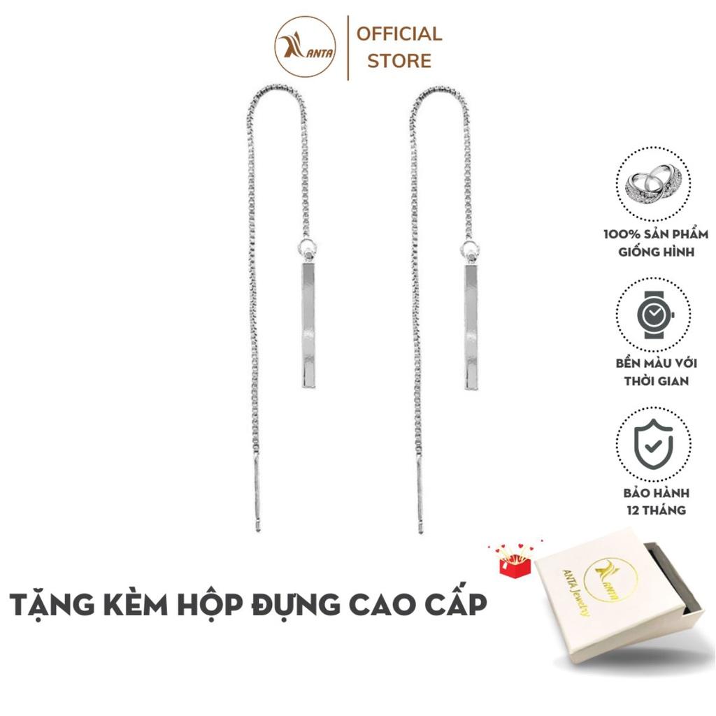 Khuyên tai bạc kiểu dáng thiết kế móc thả dài phong cách Hàn Quốc ANTA Jewelry - ATJ9006