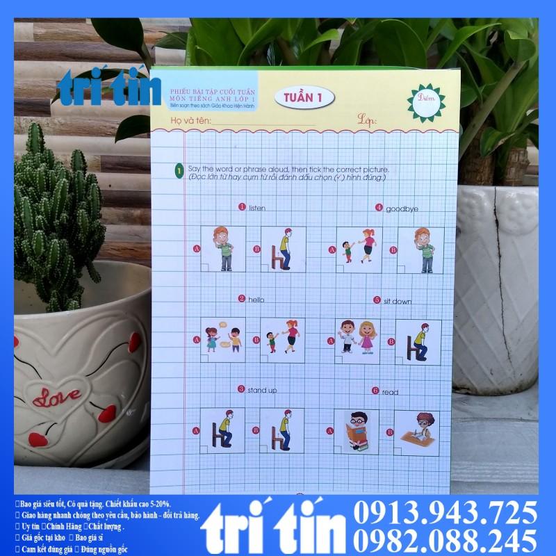 PHIẾU BÀI TẬP CUỐI TUẦN MÔN TIẾNG ANH LỚP 1THEO CHƯƠNG TRÌNH MỚI
