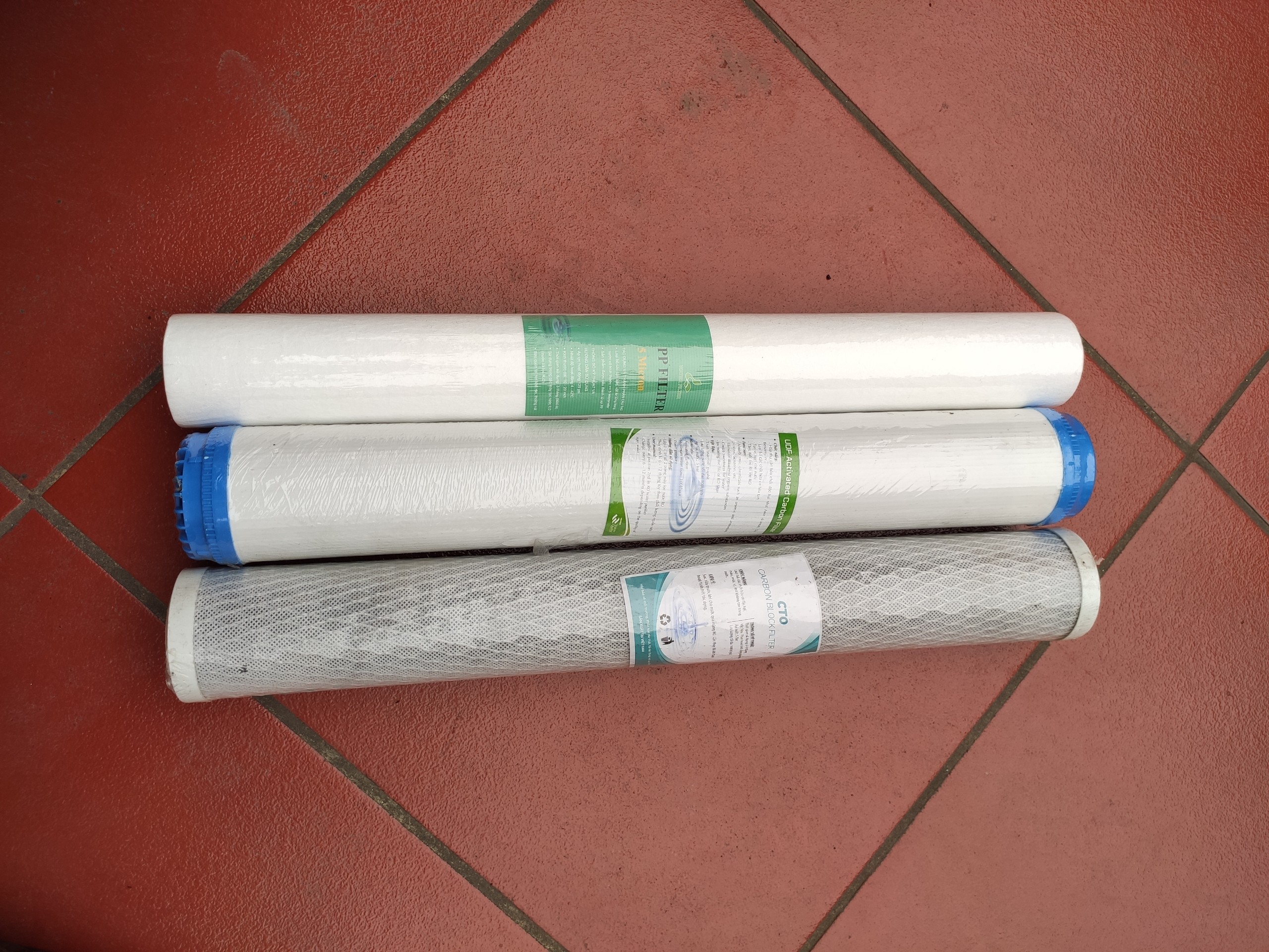 Bộ 3 lõi lọc thô 20 inch số 1 2 3, Lõi lọc công nghiệp dùng cho máy lọc nước R.O