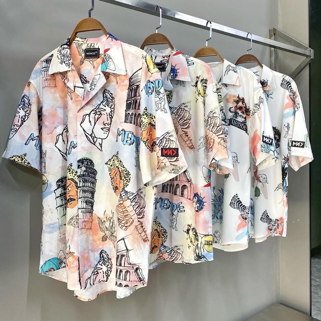 Áo sơ mi vải lụa không nhăn tay lỡ unisex - MENDE CRAYON V2 SHIRT || Hany Shop
