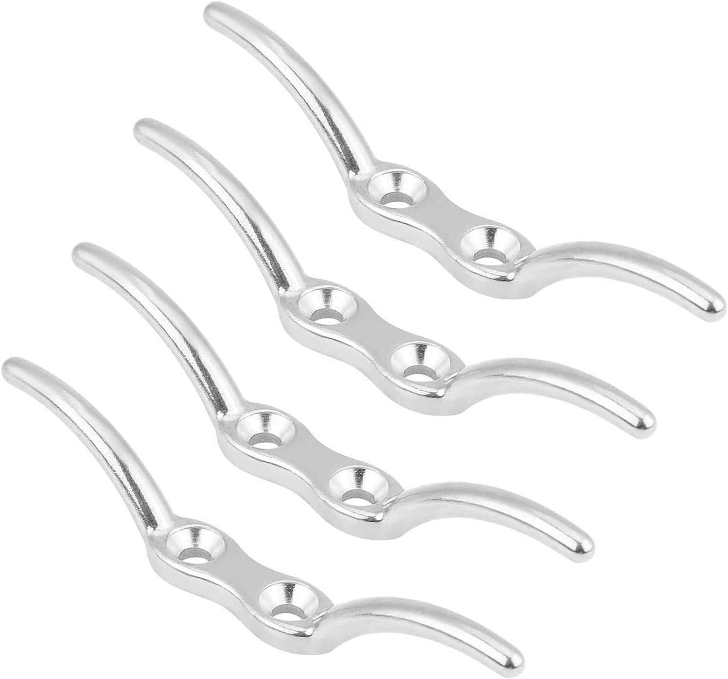 Móc khóa, Móc neo 4 chiếc, Móc dây cột, Móc khóa dây, Thép không gỉ, Nước biển được đánh bóng và chống ăn mòn, Phụ kiện buộc hàng hải cho Đế boong tàu