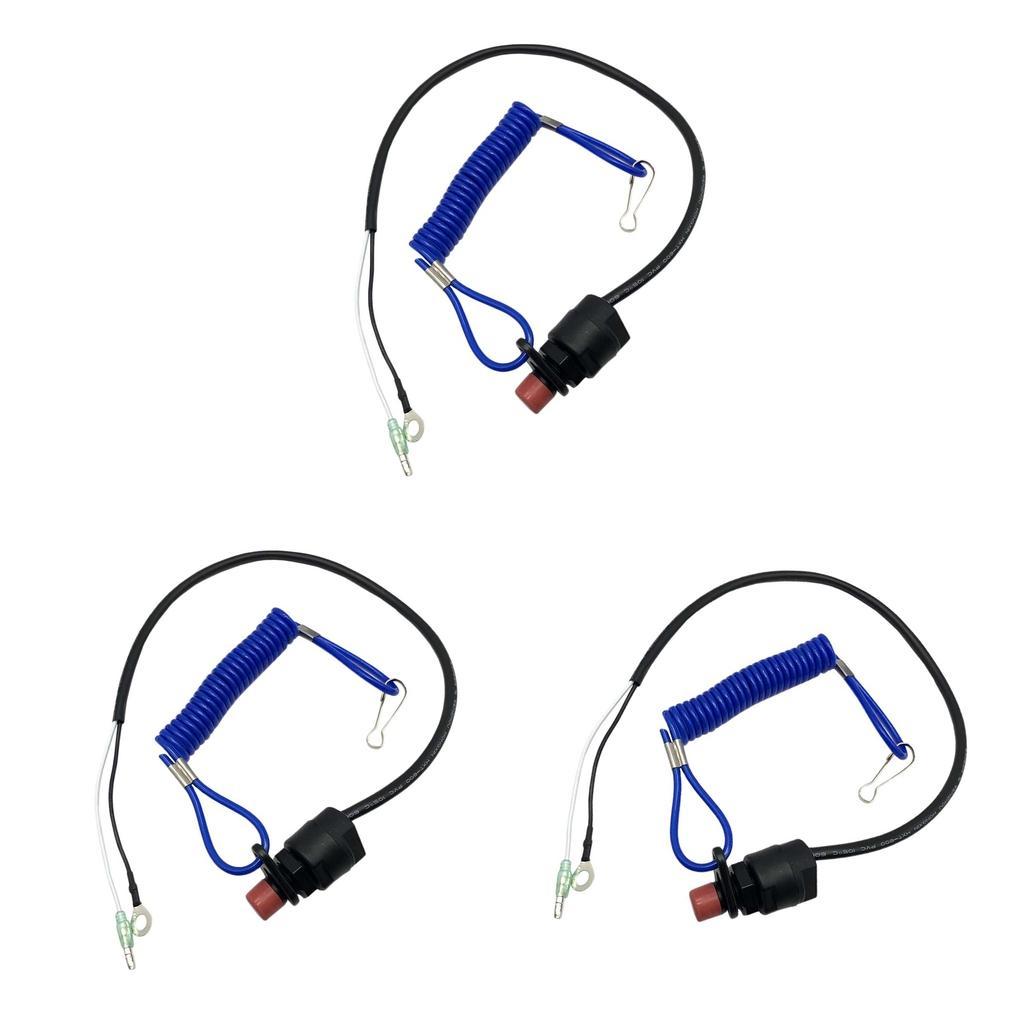 3x Boat Engine Cut Off Emergency Kill Stop Switch Lanyard For Motors