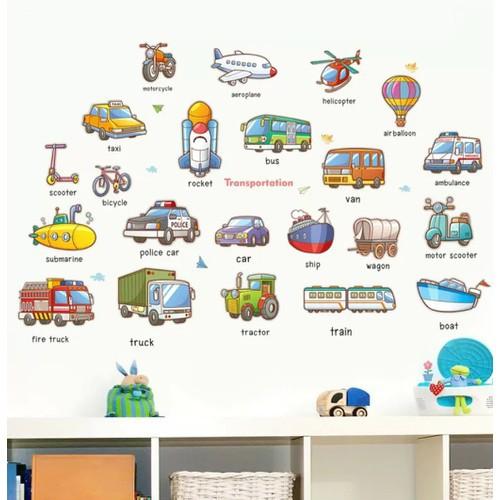 Decal dán tường phương tiện giao thông cho bé 60X90 cm