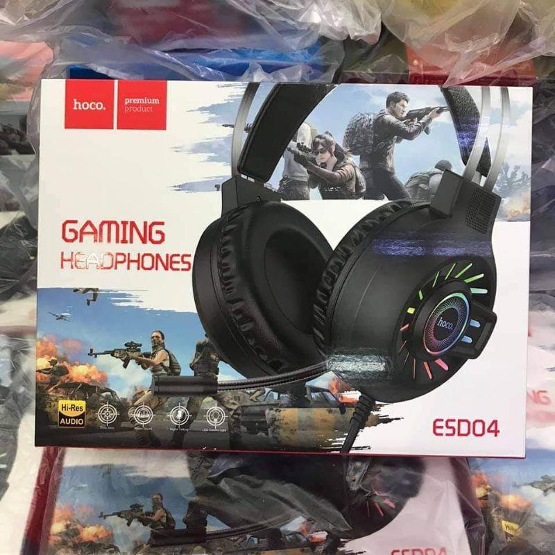 Tai nghe chụp Gaming Hoco ESD04 có mic đàm thoại Có Đèn LED Sêu Đẹp , Âm Thanh Siêu trong , nghe rõ từng chi tiết nhỏ  - Hàng nhập khẩu