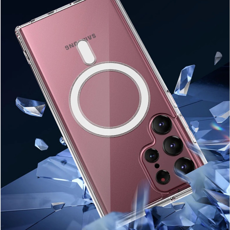 Ốp Lưng Hỗ Trợ Sạc Không Dây Cho SamSung Galaxy S22 Ultra Lưng MEKA không ố màu