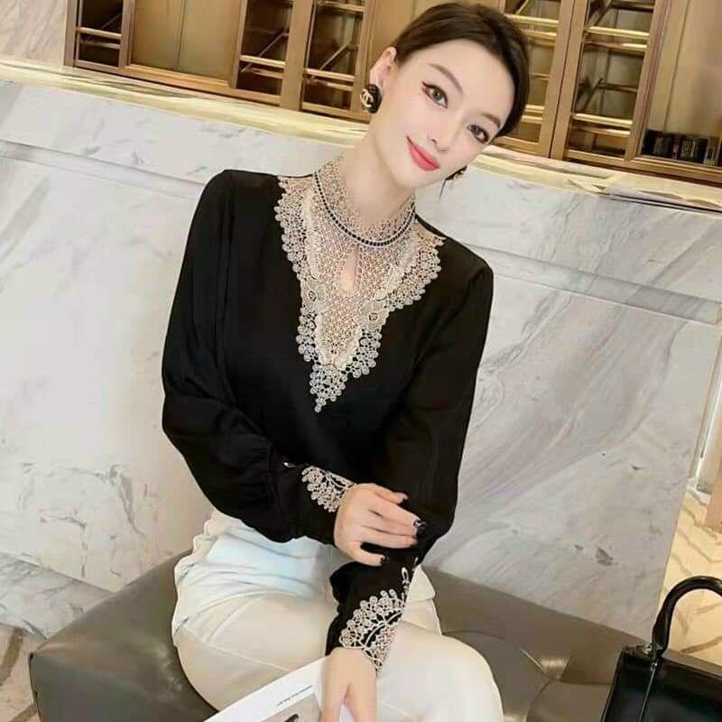 HÀNG NHẬP - ÁO KIỂU PHỐI REN CỰC SANG
