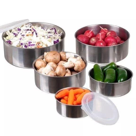 BỘ 5 BÁT INOX CÓ NẮP