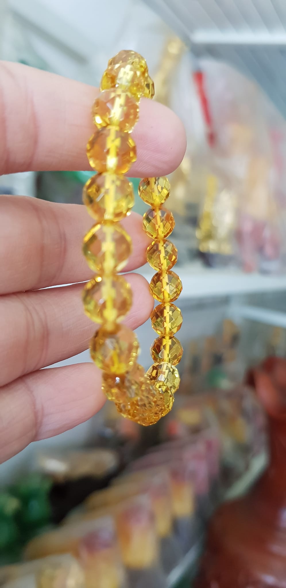 Vòng tay chuỗi đá thạch anh tự nhiên vàng tươi giác size nhỏ 8mm 22 hạt vòng hợp nữ mệnh kim thổ thuỷ đeo đẹp may mắn tốt cho sức khỏe, công việc hanh thông thuận lợi ạ món quà tặng ý nghĩa dành cho chính mình &amp; người thân ạ