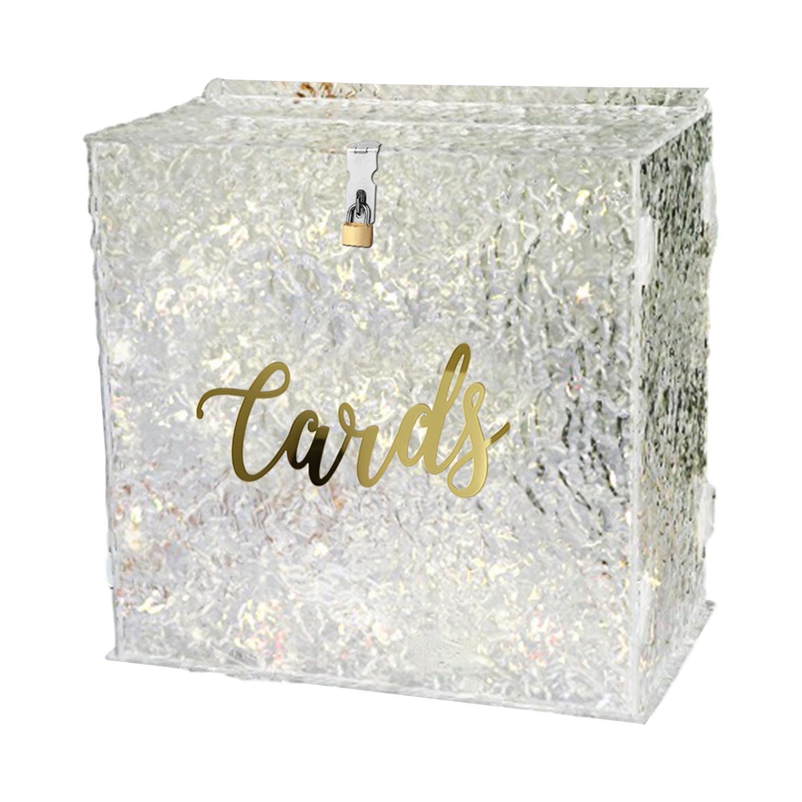 Acrylic Wedding Cards Box with Slot Gift Card Box for Party Anniversary Decor