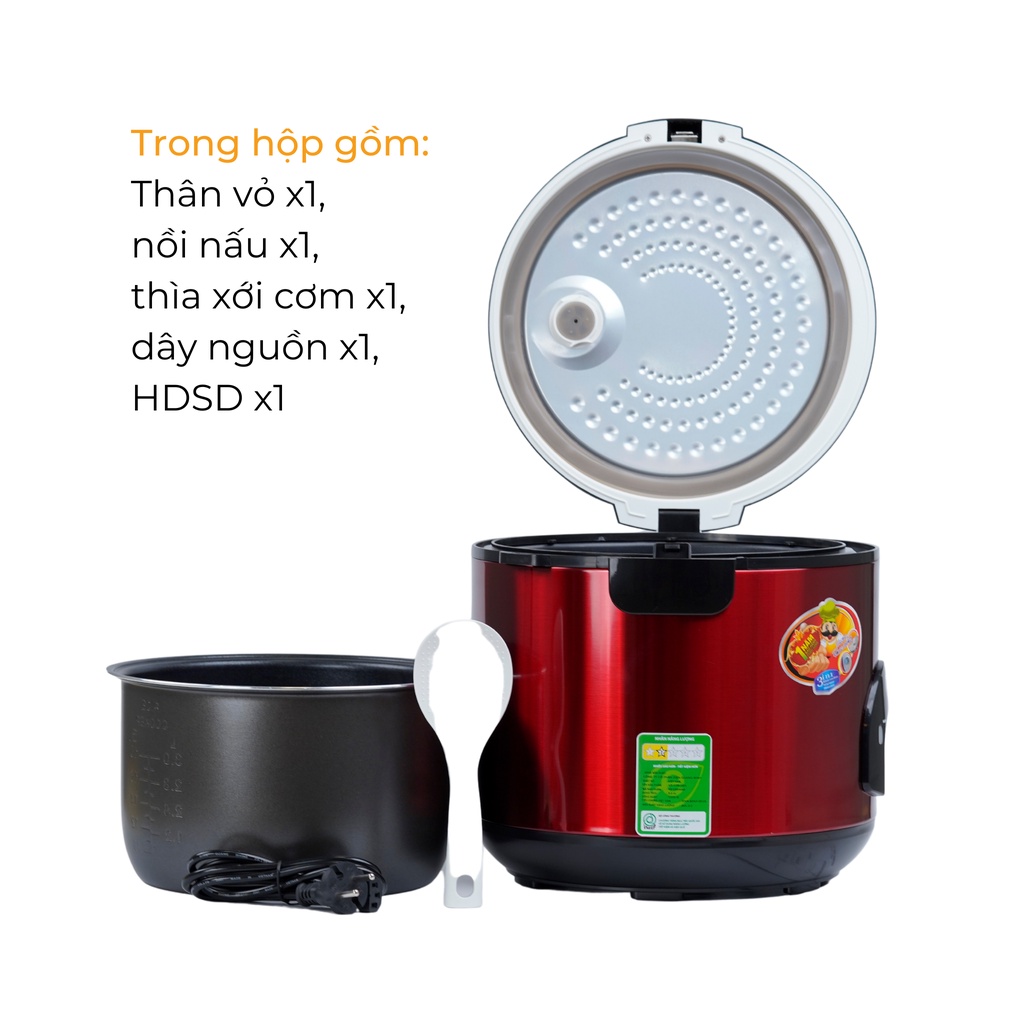 Nồi cơm điện HR-ER3006 (3.0L) chống dính -hàng chính hãng thương hiệu HARE - Bảo hành 12 tháng