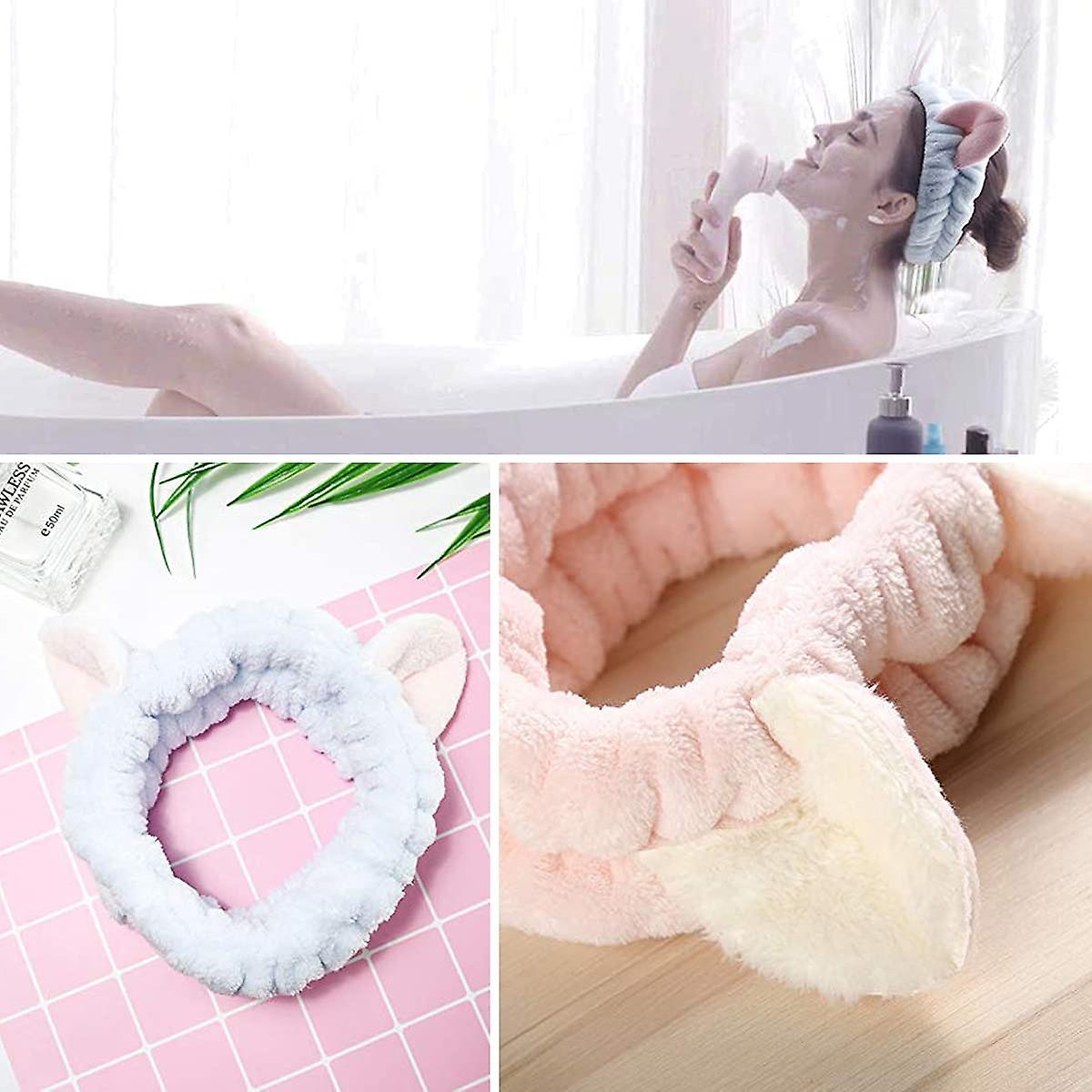 3 PCS Tai Tai băng đô - Dễ thương Make Up Cat Headband mềm mại, bộ dụng cụ đầu vải