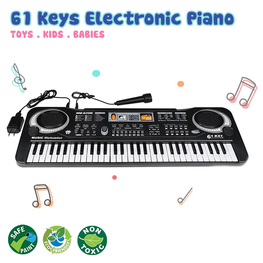 Đàn Piano Đàn Điện Tử 61 Phím Kèm mic Cho Bé Đàn Organ