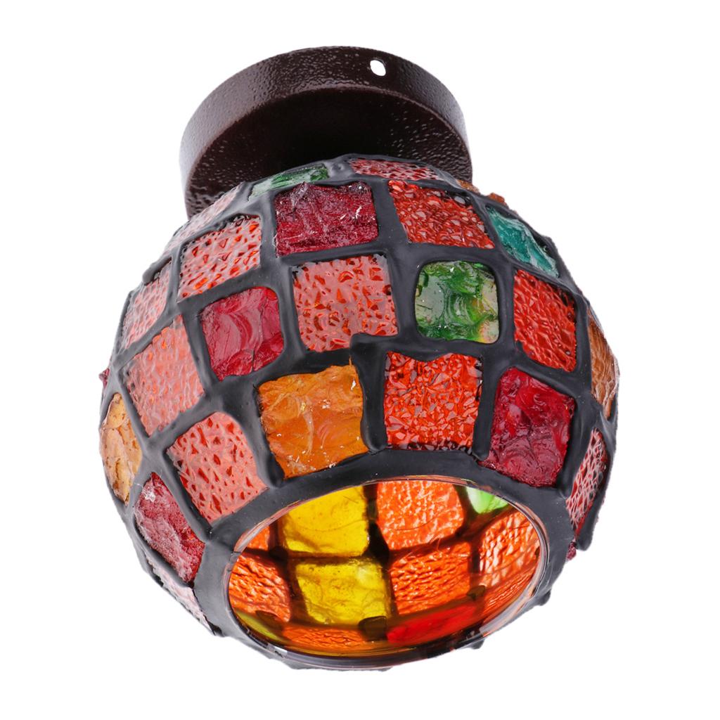 Pendant Lighting Shade For Decoration Cafe Bar With Stained Glass Flower