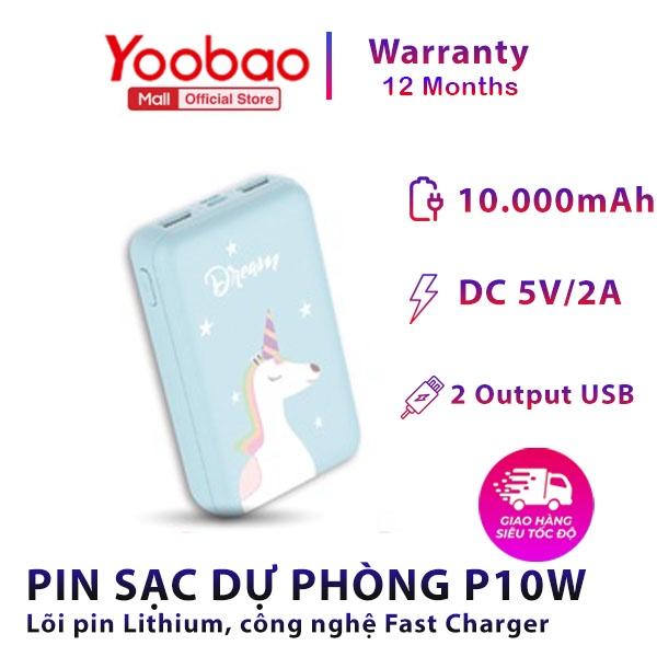 Pin Sạc dự phòng Yoobao mini 10000mAh P10W -Hàng nhập khẩu