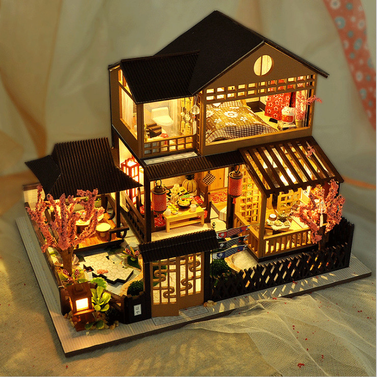 Mô hình nhà DIY Doll House A Day Of Okayama Kèm Mica Chống bụi