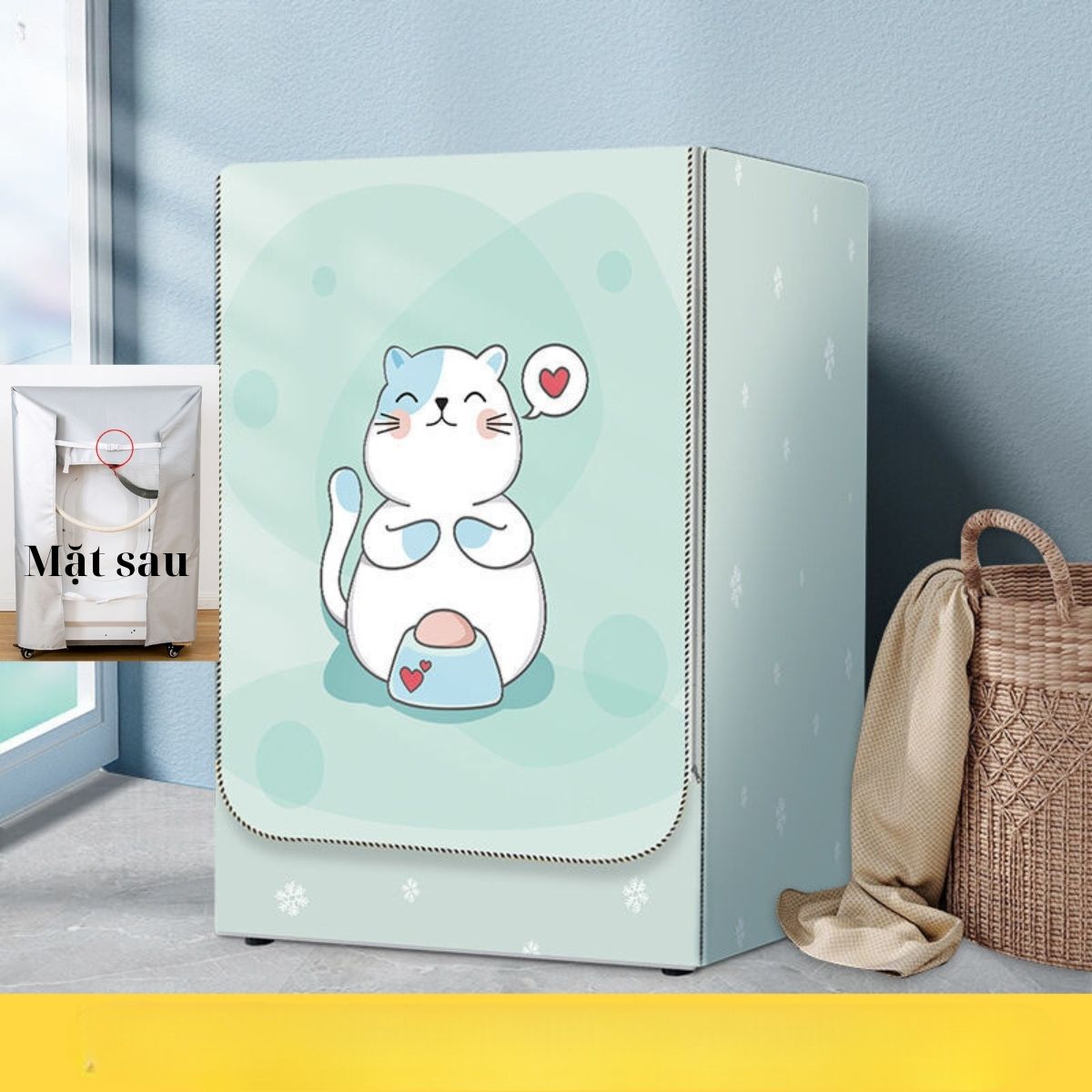 Vỏ bọc máy giặt lồng ngang, cửa trước, áo trùm bạt phủ siêu bền chống mưa nắng