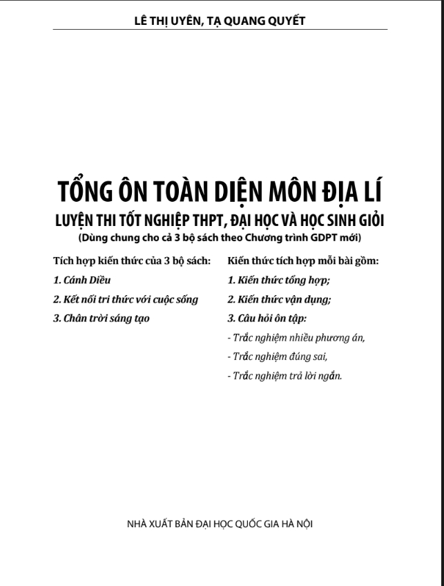 Tổng Ôn Toàn Diện Môn Địa Lí (Chương Trình Mới)