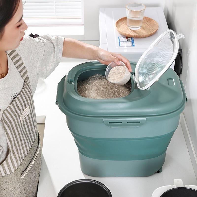 Thùng Đựng Gạo / Thực Phẩm Đa Năng Chống Ẩm Gấp Gọn Tiện Dụng