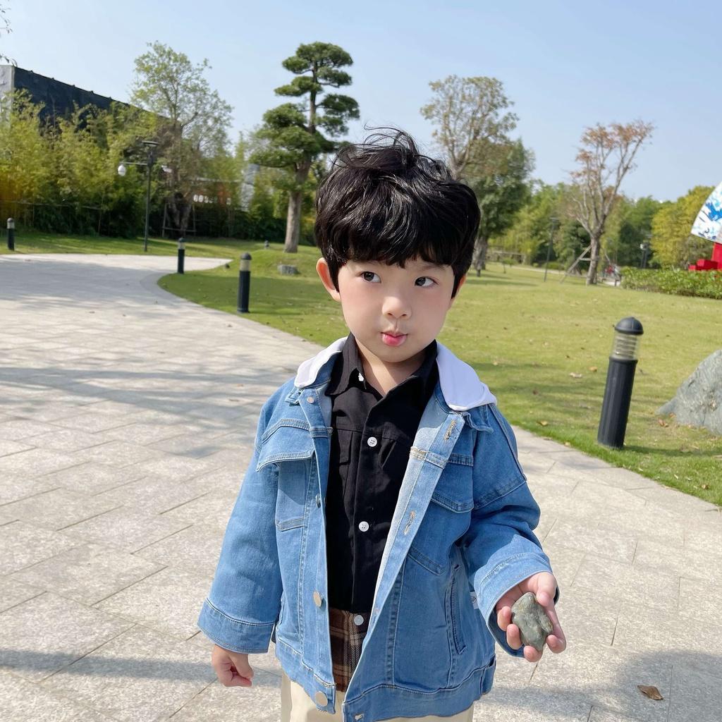 Áo khoác có mũ chất jeans bò mềm cho bé trai Magickids Áo khoác mùa đông trẻ em giữ ấm AO21016