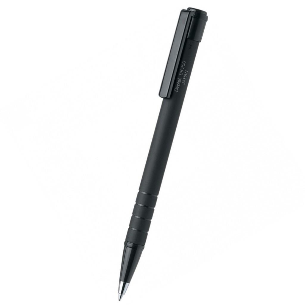 Bút Bi Bấm Nhật Bản Pentel BK250 Ngòi 0.5mm Mực Đen | Đầu Bấm Thiết Kế Chắc Chắn | Mực Êm Trơn | Vỏ Đen Sang Trọng