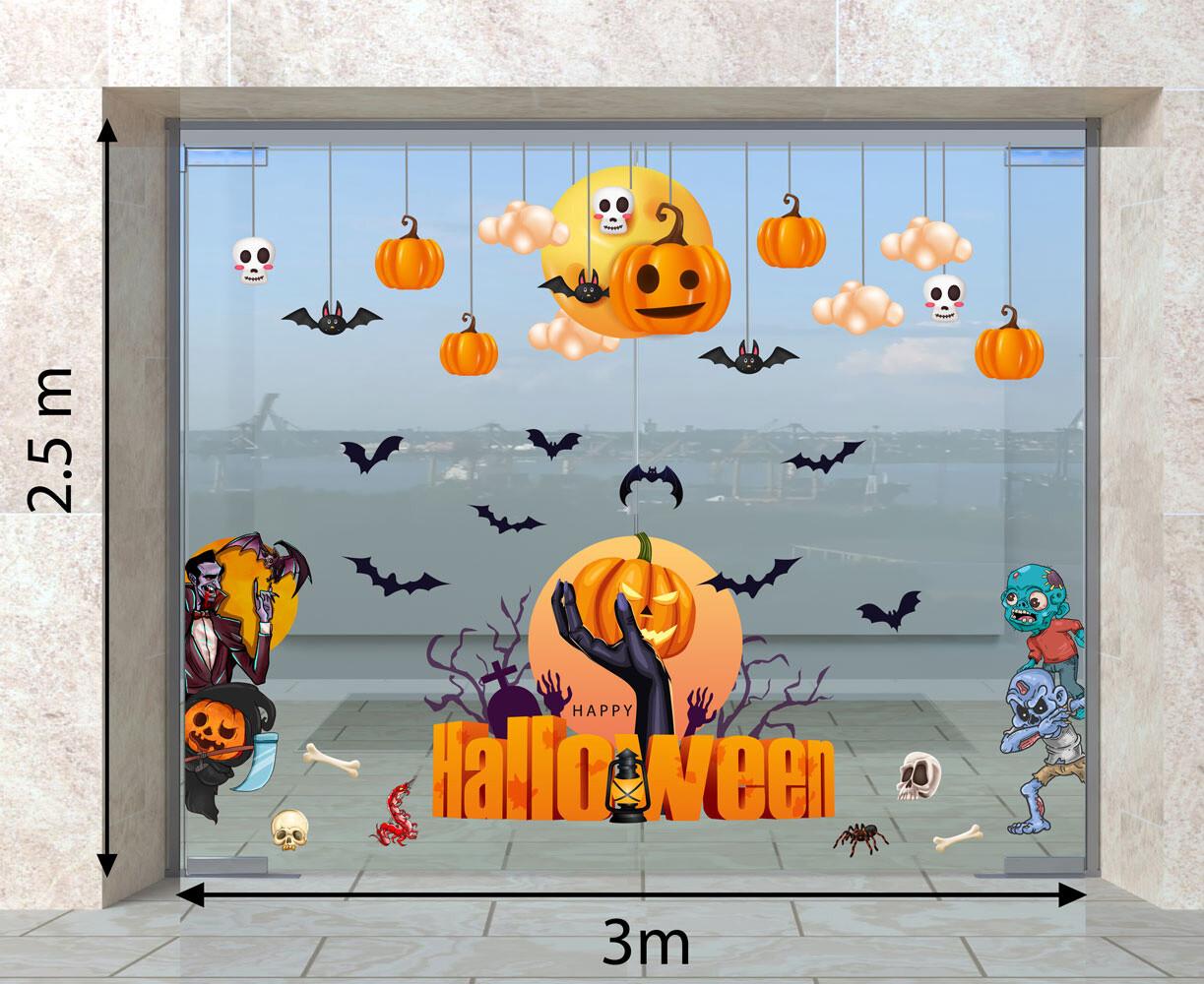 DECAL TRANG TRÍ HALLOWEEN 2023  COMBO SỐ 36