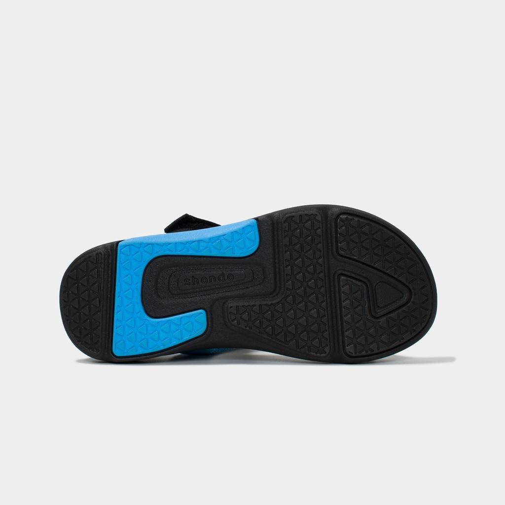 Giày Sandals Nam Nữ Shondo F7 Racing Đen Phối Xanh F7R1030