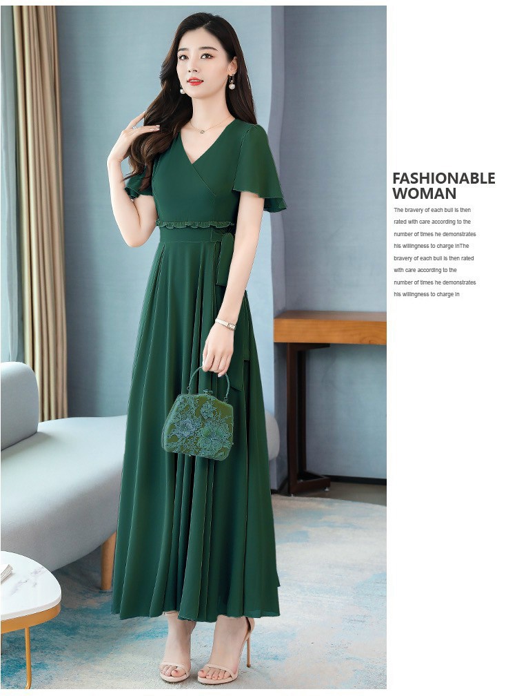 ĐẦM MAXI CỔ V CÁCH ĐIỆU EO DỄ THƯƠNG
