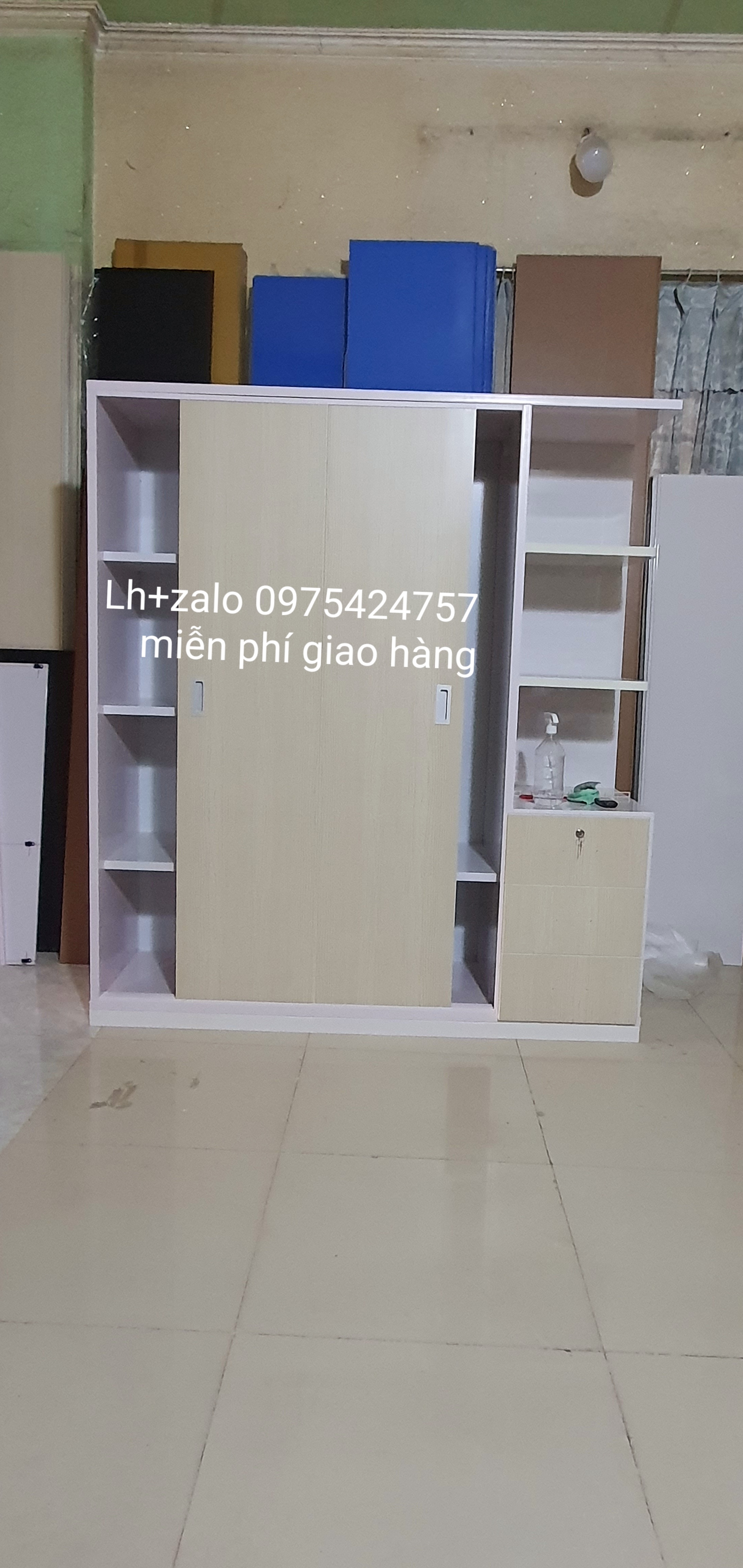 Tủ nhựa đài loan 3 cánh 1 kệ cửa lùa