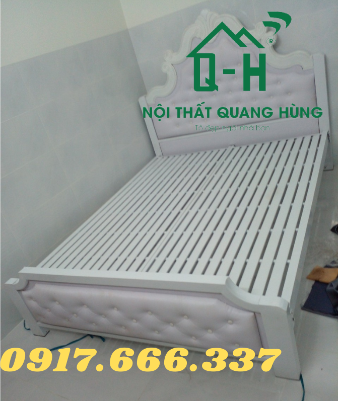 GIƯỜNG SẮT HỘP 2 ĐẦU NỆM TRẮNG CAO CẤP 1M8X2M DÀNH CHO GIA ĐÌNH