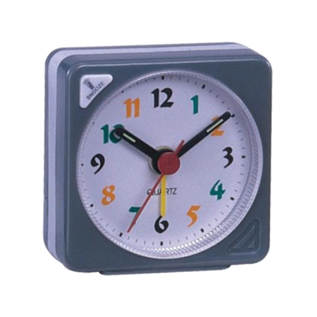 2pcs Travel Alarm Clock Gradient Table Clock Snooze With Nightlight-Blue