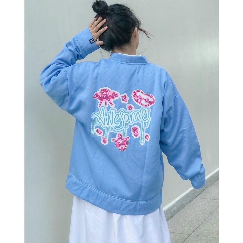 áo khoác nữ hoodie nỉ hoạ tiết chữ cùng logo siêu đẹp phong cách trẻ của đam mê