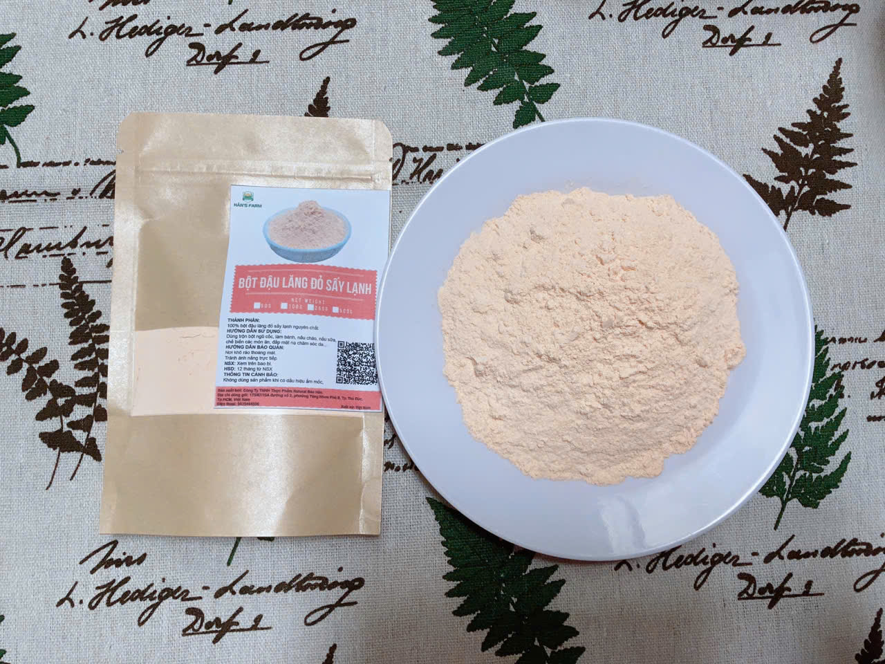 Bột đậu lăng đỏ sấy lạnh nguyên chất siêu mịn, không biến đổi gen - Cold drying red lentil powder