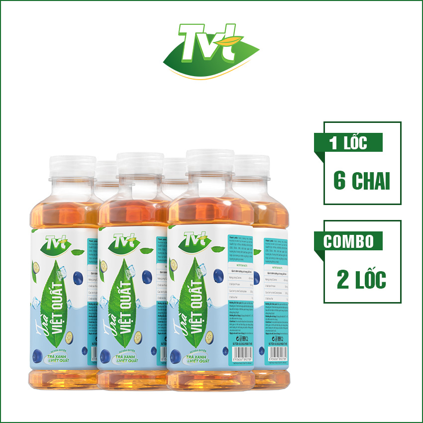 [Combo 12 chai 450ml] Trà Việt Quất TVT tinh chất Việt Quất và Trà xanh, chống oxy hóa, thanh nhiệt giải phóng độc tố cơ thể