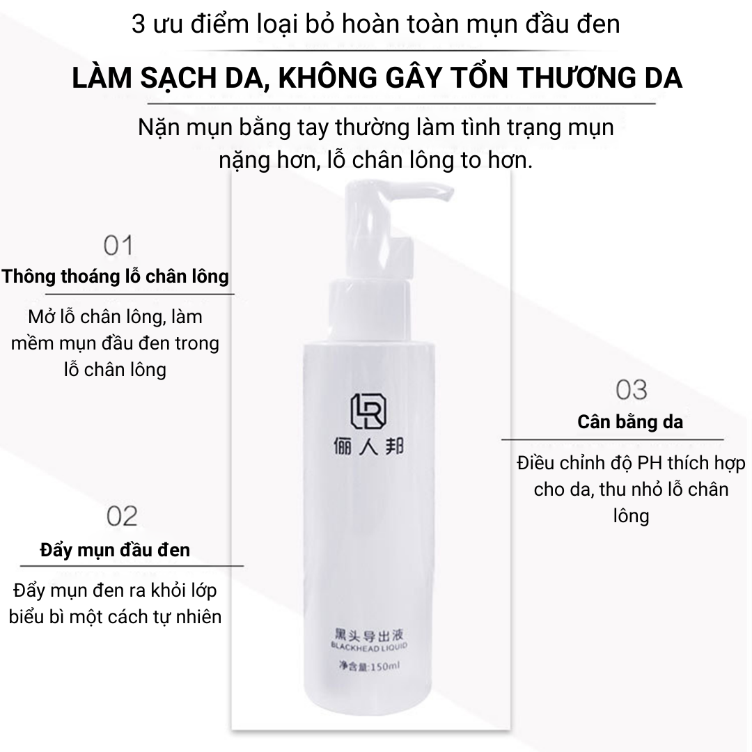 Ủ Mụn Đầu Đen LiBang, Tinh Chất Ủ Mụn Đầu Đen, Mụn Cám, Dung Dịch Ủ Mụn Đầu Đen 150ml