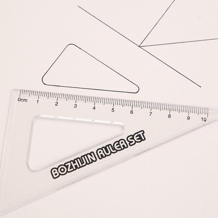 Bộ thước kẻ EKE 4 chiếc túi zip bằng nhựa cao cấp (TKE04)