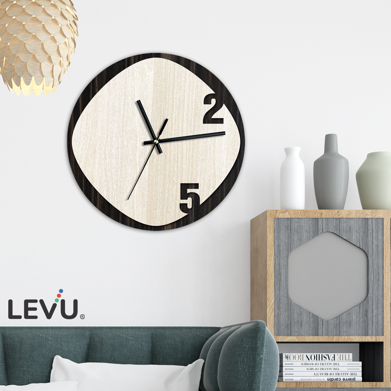 Đồng Hồ Treo Tường gỗ LEVU DH05 độc đáo phong cách Nhật Bản