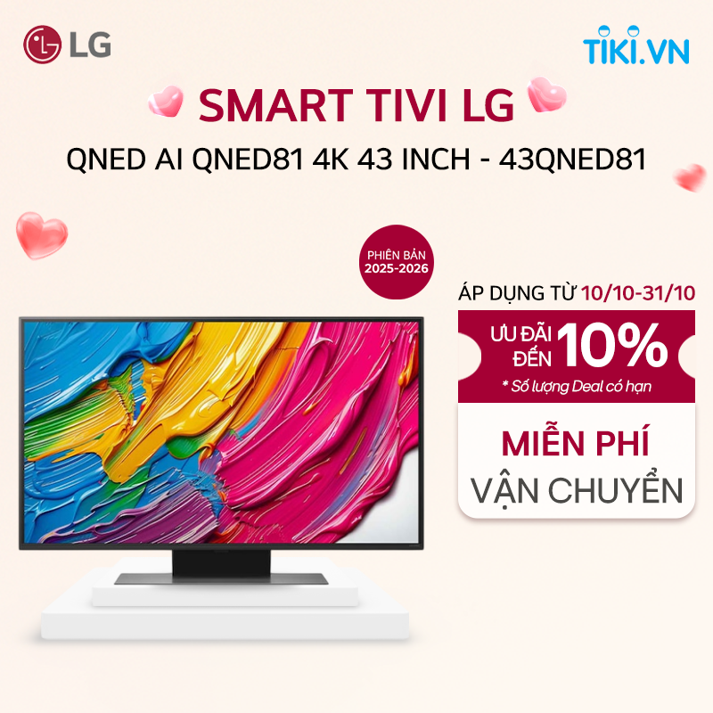 [Chỉ giao Miền Bắc/Nam] TV LG AI 2025 QNED AI QNED81 43 inch - Hàng chính hãng