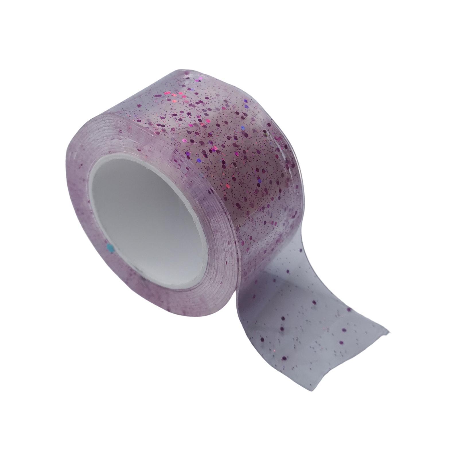 Clear Nano Glitter Tape Transparent Tape Non Marking Tape Funny Traceless Strong Sticky Tape for Bubble Blowing Educational Toy DIY Craft