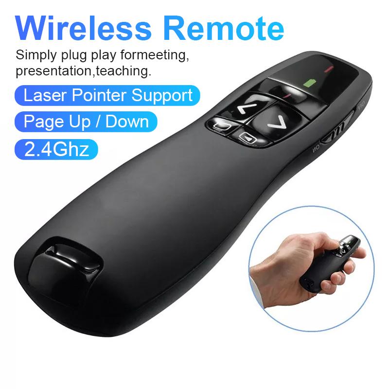 R400 bút trình chiếu không dây,thuyết trình giảng dạy PowerPoint Laser 2.4G,cắm và chạy USB, thiết kế bộ thu từ tính