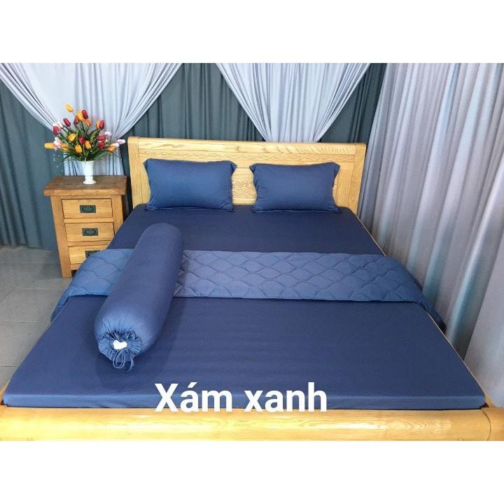 Ga - Drap Giường Lẻ Thun Mát Lạnh - Xám Xanh